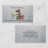 Funny Dog Walker Business Card Treuekarte (Vorne/Hinten)