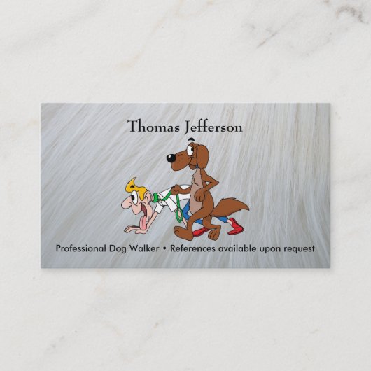 Funny Dog Walker Business Card Treuekarte (Vorderseite)