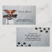 Funny Dog Walker Business Card Treuekarte (Vorne/Hinten)
