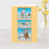 Funny Dog-Walking Mistakes Birthday Karte (Gelbe Blume)