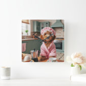 Funny Dog Wall Clock Quadratische Wanduhr (Zuhause)