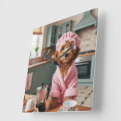 Funny Dog Wall Clock Quadratische Wanduhr (Winkel)