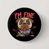 Funny Dog Warrior Button (Vorderseite)