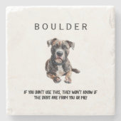 Funny Dog Watercolor Image  Steinuntersetzer (Vorderseite)