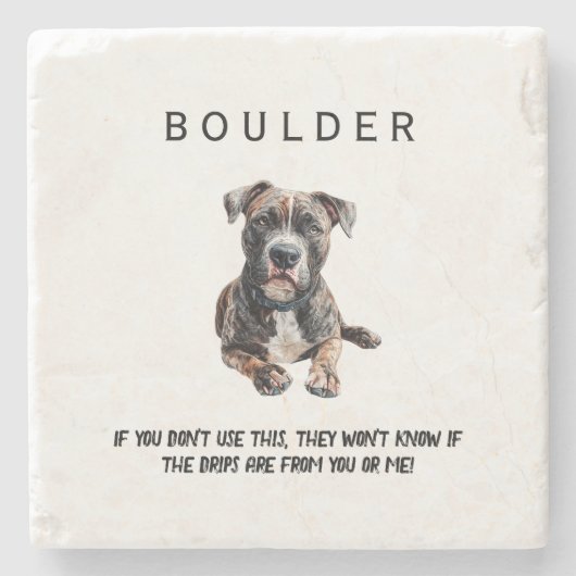 Funny Dog Watercolor Image Steinuntersetzer (Vorderseite)