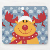 Funny Dog Wearing Christmas Deer Anzug Mousepad (Vorne)