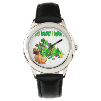 Funny Dog Weihnachts-Boxer Dog Ich tue, was ich Ge Armbanduhr