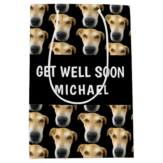 Funny Dog wird bald gut Personalisiert Mittlere Geschenktüte (Vorderseite)