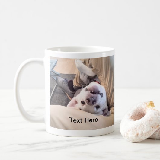 Funny Dog wird nicht zu einem komischen Foto Kaffeetasse (Mit Donut)