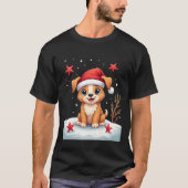 Funny Dog with Christmas Stars for Festive Season T-Shirt (Vorderseite)