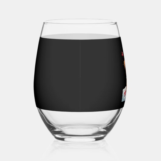 Funny Dog with Christmas Stars for Festive Season Weinglas Ohne Stiel (Rechts)