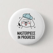 Funny Dog Zitat Poodle Masterpiece Design Kunst Button (Vorderseite)