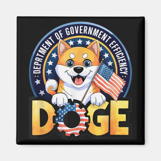 Funny Doge Crypto Meme Department of Government Ef Magnet (Vorne)