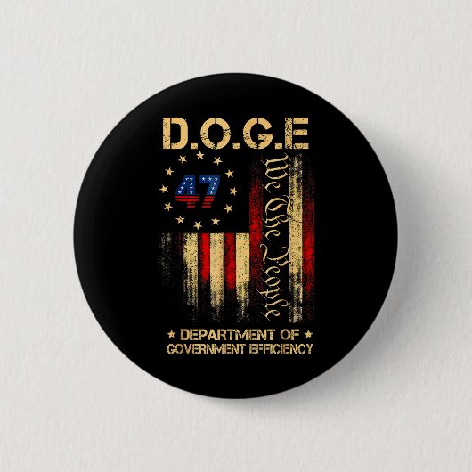 Funny Doge Department of Government Efficiency T-S Button (Vorderseite)