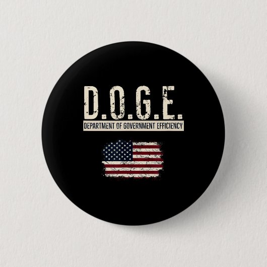 Funny Doge Department of Government Efficiency T-S Button (Vorderseite)
