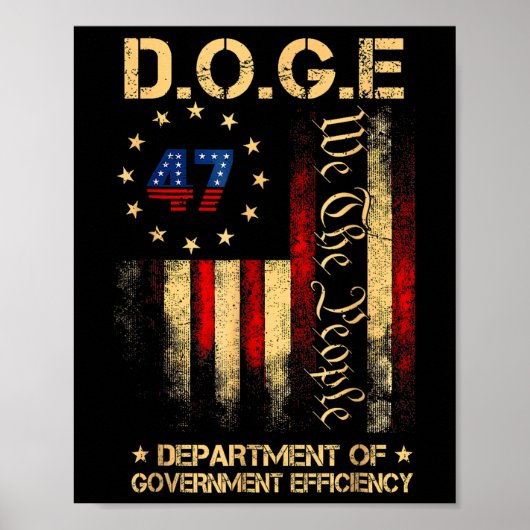 Funny Doge Department of Government Efficiency T-S Poster (Vorne)