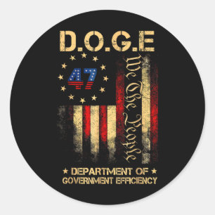 Funny Doge Department of Government Efficiency T-S Runder Aufkleber