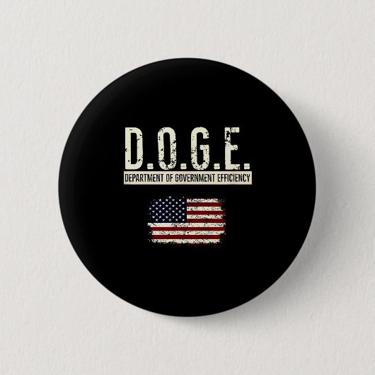 Funny Doge Department Of Government Efficiency Tee Button (Vorderseite)