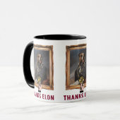 Funny Dogecoin verkleidet Hundemalerei Tasse (Vorderseite Links)