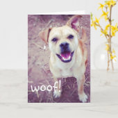 Funny Doggie Vatertag Grußkarte Karte (Gelbe Blume)