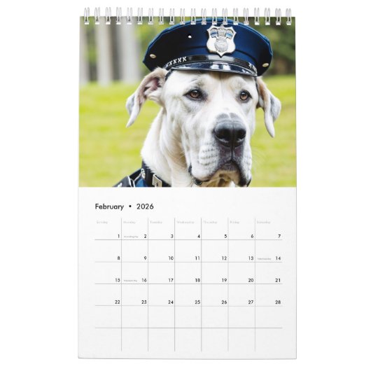 Funny Dogs als Polizei verkleidet Kalender (Feb 2026)