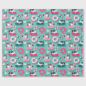 Funny Dogs am Strand Flamingos Geschenkpapier (Flach)