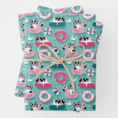 Funny Dogs am Strand Flamingos Geschenkpapier Set (Beispiel)