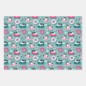 Funny Dogs am Strand Flamingos Geschenkpapier Set (Vorderseite)