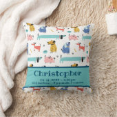 Funny Dogs Birth Stats Kissen (Decke)