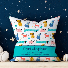 Funny Dogs Birth Stats Kissen