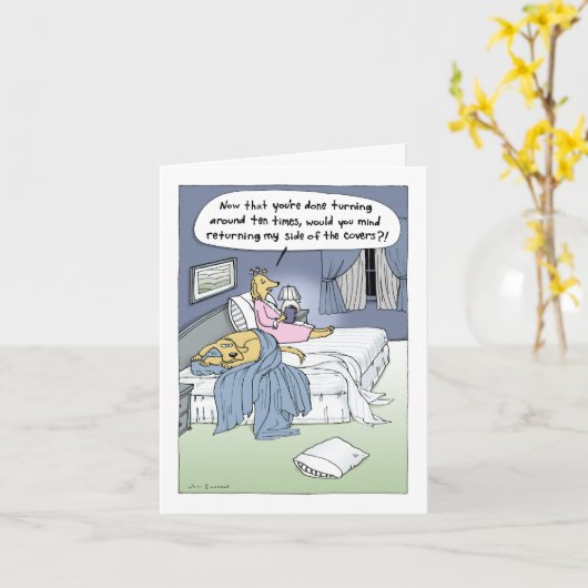 Funny Dogs Cartoon Couple Wedding Anniversary Karte (Gelbe Blume)