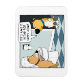 Funny Dogs Happy Hour at Toilet Bowl Magnet (Vertikal)