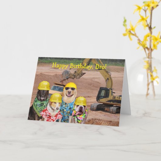 Funny Dogs individualisierbare Design Theme Card Karte (Gelbe Blume)