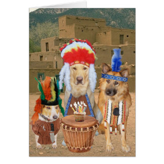 Funny Dogs Native American Birthday