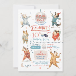 Funny Dogs Pajama Party Einladung zum Geburtstag
