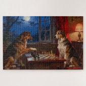 Funny Dogs Playing Chess Dog Lover Gift Puzzle (Horizontal)