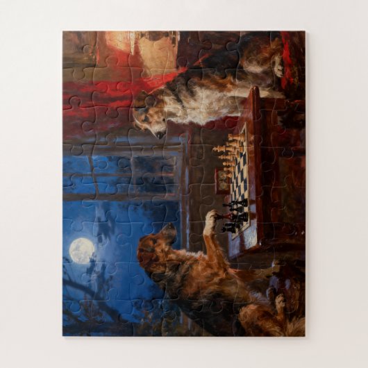 Funny Dogs Playing Chess Dog Lover Gift Puzzle (Vertikal)