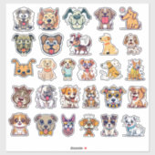 Funny Dogs Set 1 Aufkleber (Blatt)