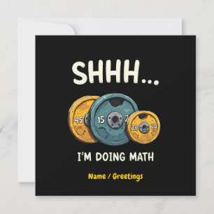 Funny Doing Mathe Weight Lifting Workout Training Einladung