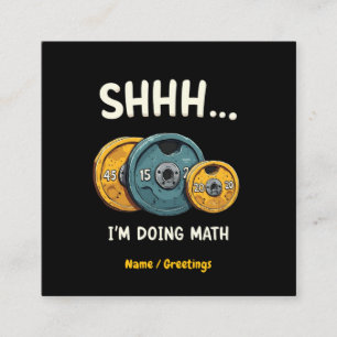 Funny Doing Mathe Weight Lifting Workout Training Quadratische Visitenkarte