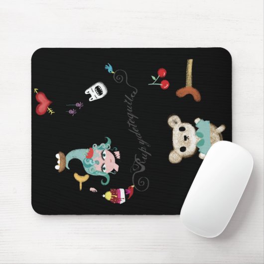 Funny Doll Bär Gebirgsschild Kirschnest Knochen Mousepad (Mit Mouse)
