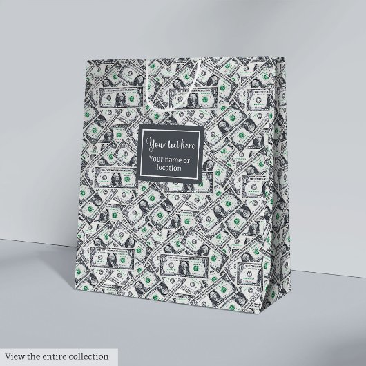 Funny dollar pattern personalized custom gift bag mittlere geschenktüte