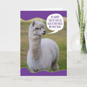 Funny Dolly Llama Birthday Wisdom Karte