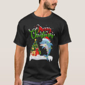 Funny Dolphin Fisch Lover Xmas Lighting Dolphin Ch T-Shirt (Vorderseite)