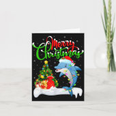 Funny Dolphin Fish Lover Xmas Lighting Dolphin Chr Karte (Vorderseite)