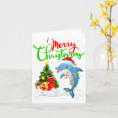 Funny Dolphin Fish Lover Xmas Lighting Dolphin Chr Karte (Gelbe Blume)