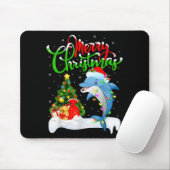 Funny Dolphin Fish Lover Xmas Lighting Dolphin Chr Mousepad (Mit Mouse)