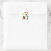 Funny Dolphin Fish Lover Xmas Lighting Dolphin Chr Runder Aufkleber (Tasche)