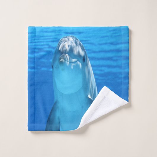 funny dolphin in the sea badhandtuch set (Waschlappen)