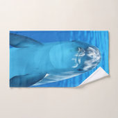 funny dolphin in the sea badhandtuch set (Handtuch)